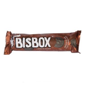 بیسکوییت کاکائویی با مغز کرم کاکائو بیس باکس ( Bisbox ) وزن 110 گرمی